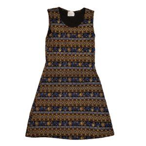 CLE Paris Floral Striped Pattern Sleeveless Midi Dress USA Women's M Pre-owned